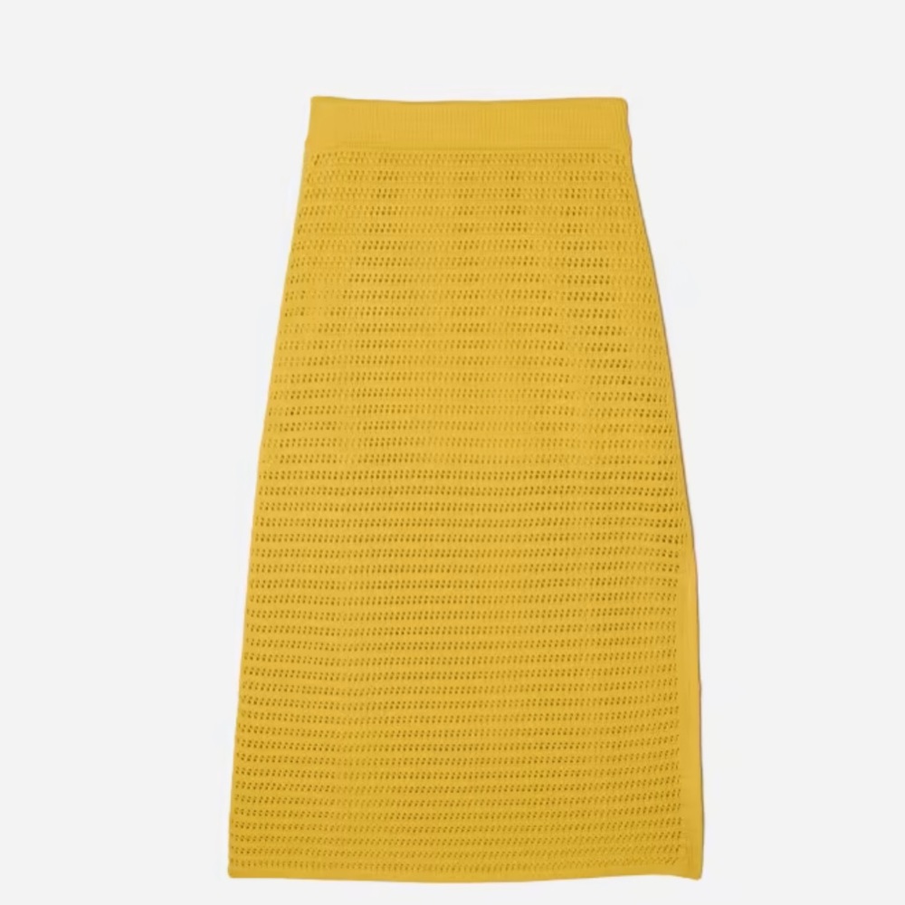 Everlane Yellow Crochet Knit Skirt